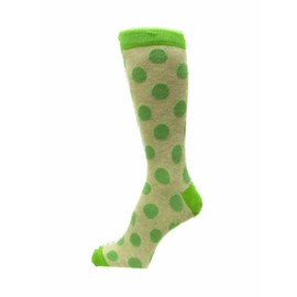 Men's Groomsmen Polka dots Dress socks, Beige/Apple Green/Lime Green, Size 10-13, 1PR
