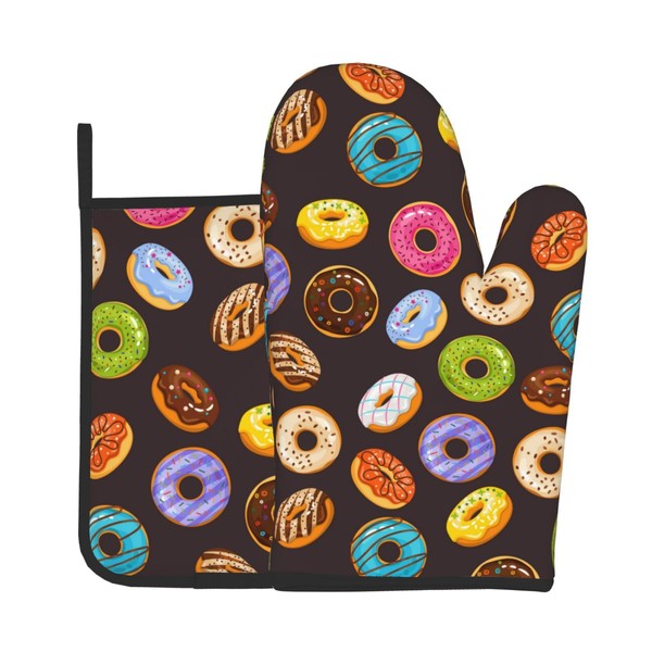 Doughnut Oven Mitts and Pot Holders Sets Resistant Non Slip