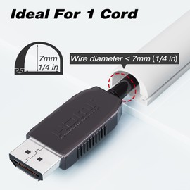 78" Silicone Cord Hider for Wall Mount TV,Self-Adhesive Cable Hider for 1 Cord(1/4" Diameter),Cable Management Under Desk,Cord Organizer,Cable Raceway Home & Office Trim,Cord Concealer Channel,White