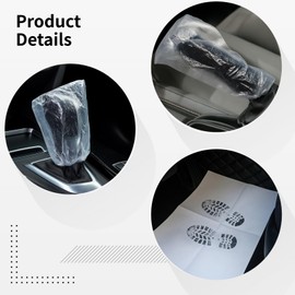 300 Pcs Disposable Car Seat Covers Set, 100 Seat Covers, 50 Steering Wheel Covers, 50 Gear Shift Covers, 50 Foot Mats, 50 Handbrake Covers, Universal Fit for Cars, SUVs, Trucks