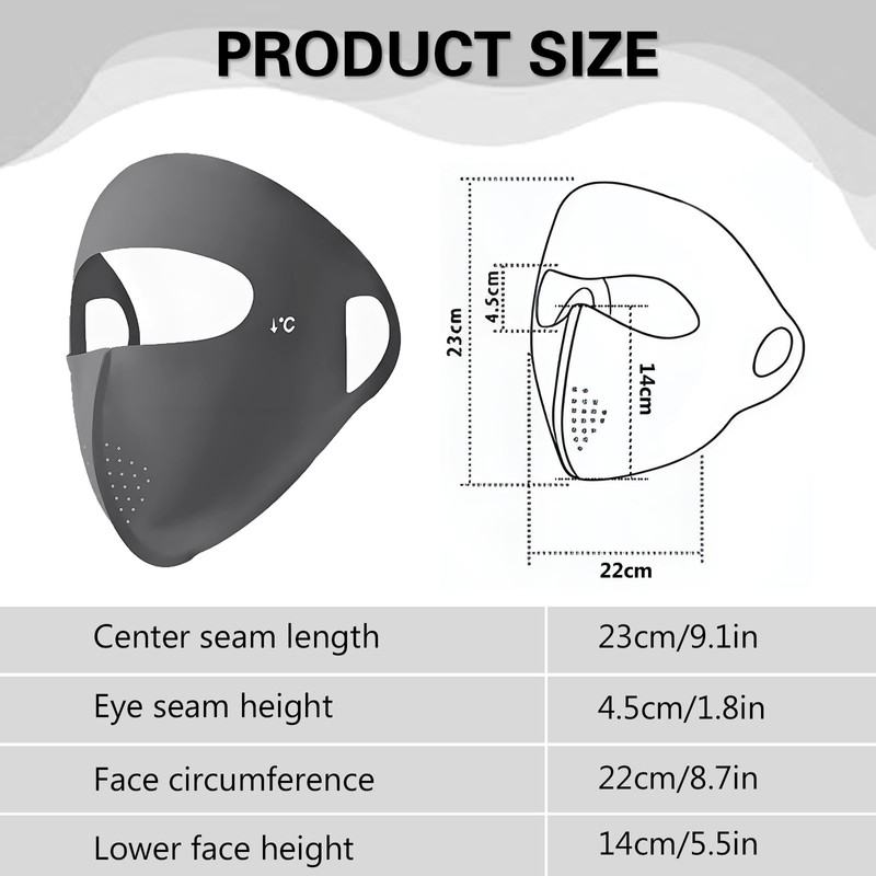 Sports Face Mask with Eye Protection, Breathable Comfort Fit, Navy