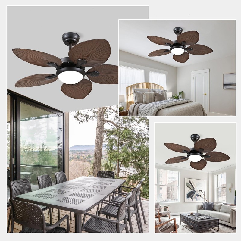 Wiviniya Tropical Ceiling Fans with Lights and Remote/APP Control, 44
