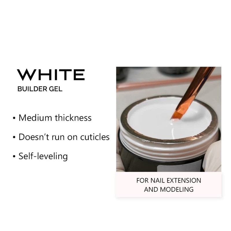 Sincero Salon White Builder Gel for Nails - Hard Gel