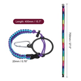 sourcing map Paracord Handle, Water Bottle Handle Strap, Paracord Cap Strap Cord, Carrier Strap Cord for Wide Mouth Bottles 16oz to 64oz, Blue/Purple