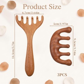 3 Pack Wooden Head Massager Scalp, Wooden Head Massager for Scalp Stress