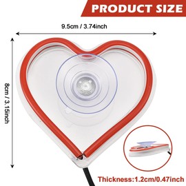 AuMoHall Car Interior Atmosphere Lights, Love Heart Shape Neon LED Window Light with for Valentine's Day Vehicle Decor, LED Ambient Light, Unique Car Interior Accessories to Express Yourself (Red)