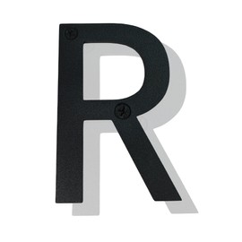 4 Inch High Black Stainless Steel House Letters or Mailbox Numbers- Modern Flush Screw Mount/Weatherproof/Rustproof/Easy to Install/Perfect for Home, Office, or Outdoor Address Letter R