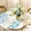 100 Pcs Hydrangea Floral Paper Guest Napkins Blue Flowers Napkin