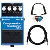 Boss CS-3 Compressor/Sustainer Bundle with Instrument Cable, Patch Cable, and
