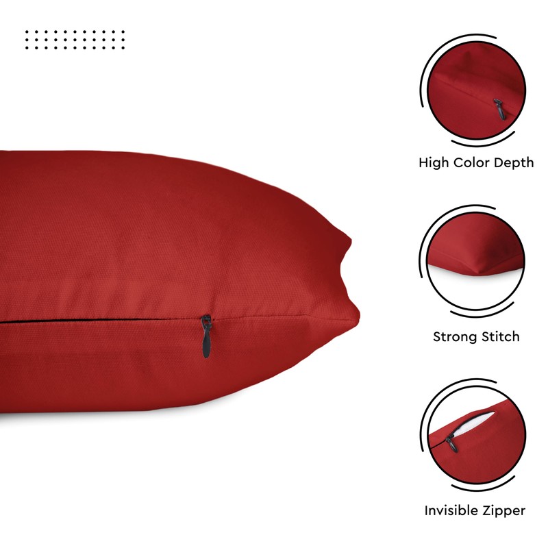 Encasa Cotton Throw Pillow Covers Set of 2 I 20x20
