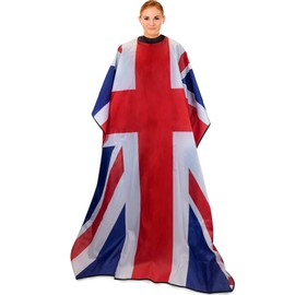 NeoCape Unigown Hairdressing Gown - Premium Barber Cape with built-in Neoprene HairStop Collar (Union Jack)