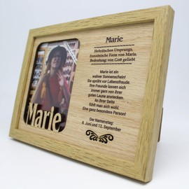 power gift MARIE Wooden Picture Frame, Decorative Pictures with Frame, Portrait, Photo, Photo Frame, Standing and Hanging, for Your Home, Picture Frame, Decoration, Living Room, Photography, Photo