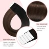 SURNEL Tape-In Real Hair Extensions, Colour 1B Black Fading to