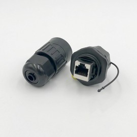 CNLINKO RJ45 Ethernet Industrial Circular Connector, Male Plug & Female Panel Mount Receptacles Socket Jack, Outdoor Waterproof IP67, Fast Data