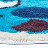 HOMESCAPES - 100% Cotton Washable Tufted Blue Fish Rug 40