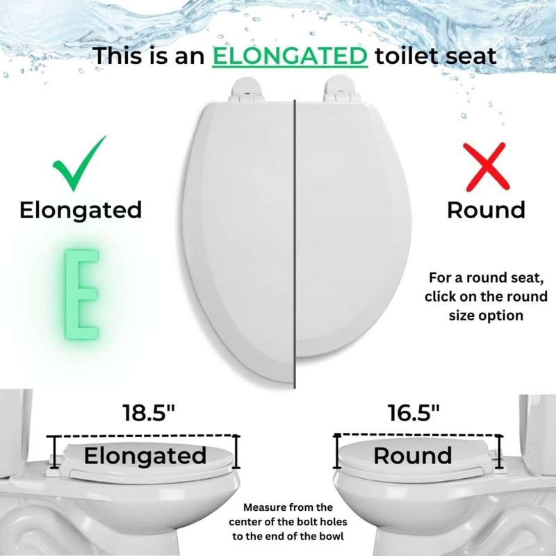Centoco Elongated Toilet Seat, Fast-N-Lock Mounting, Lock In Place, Commercial,