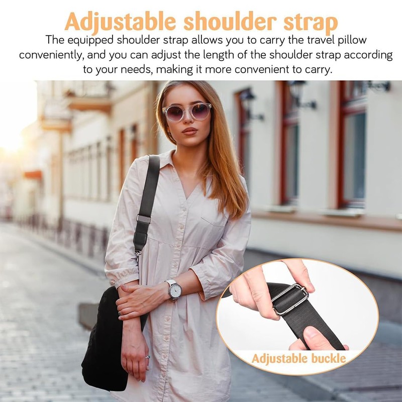 OUDQFCJ Inflatable Neck Pillow - U-shaped Neck Pillow with Adjustable