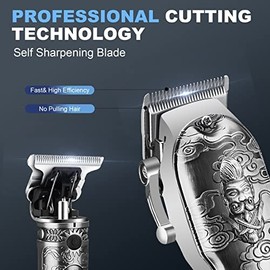 Suttik Hair Clippers for Men Nose and Beard Trimmer Set of 3, Professional Cordless Barber Clippers for Hair Cutting Grooming Kit, Rechargeable, LCD Display