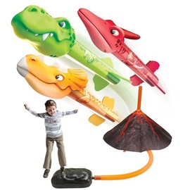 LEKOU Dinosaur Blaster para niños, Lanzacohetes al Aire Libre, Lanzador Que Puede lanzarse a 100 pies, Cohetes de Juguetes Son el Regalo de cumpleaños