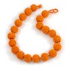 Avalaya Orange Glass Bead Ball Chunky Necklace/54cm L