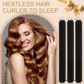 Heatless Curling Kit: Curling Rod, Headband Curler, Ribbon with Hook - Easy to Use for Overnight Curl Styling (2Pcs)