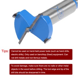 uxcell Forstner Drill Bits 26mm, Tungsten Carbide Wood Hole Saw Auger Opener, Woodworking Hinge Hole Drilling Boring Bit Cutter (Blue, Gray)