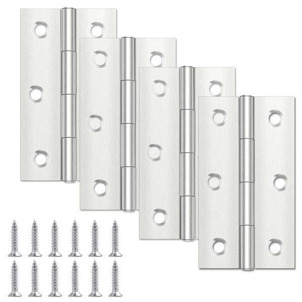 Yeepeo 4 Pcs Door Hinges 68mm × 38mm, Stainless Steel