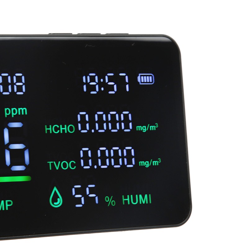 CO2 Detector ABS and Electronic TVOC Sensor Components Digital Temperature