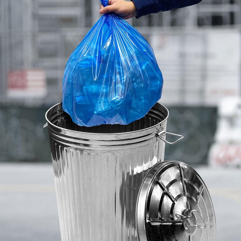 Plexon Metal Trash Can with Lid Outdoor 20 Gallon Galvanized