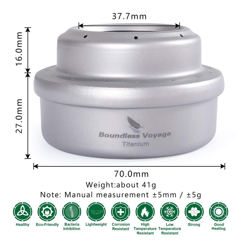 Boundless Voyage Titanium Denatured Alcohol Burner Camping Stove Portable Ultralight