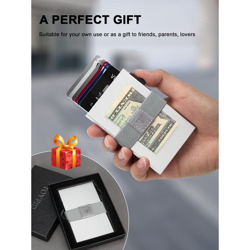 TOYFID Pop Up Minimalist Card Holder for Men, Slim Credit