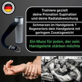 OAP Premium Arm Wrestling Pronator Tool, Hand Trainer & Forearm Trainer, 100% Made in Germany, Compatible with Cable Pull, Loading Pin and Resistance Bands, for Home Gym, Fat Diameter 60 mm