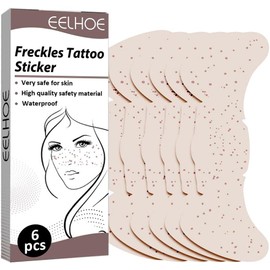 Pecas impermeables, 6 calcomanías temporales para tatuajes faciales, pecas, dama, arte facial, accesorios de maquillaje de larga duración para mujeres