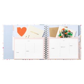 Busy B Birthday Card Book - Terrazzo with Birthday Reminders, Monthly Card Storage Pockets