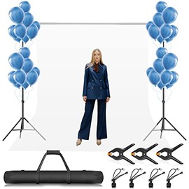 GLOSHOOTING Backdrop Stand for Photoshoot, 8.5 x 10 ft Heavy Duty Back Drop Adjustable Stands, Photography Background Support System Kit with Carry Bag for Photo Video Studio, Parties, Wedding