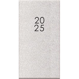 2025 Pocket Diary Slim Silver Glitter Stylish Hardcover Week to View Planner Gift