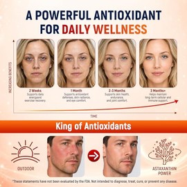 Astaxantina de 24 mg con resveratrol y licopeno, complejo de suplementos antioxidantes de liposomas 3 en 1 con aceite MCT para piel, ojos, corazón, in