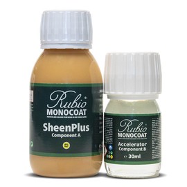 Rubio Monocoat SheenPlus 208 ft² | 0% VOC Satin Look Sheen Enhancer & Wood Finish for Interior Surfaces, Furniture, Floors, Countertops & Tables Finished with Oil Plus 2C | 130 ml