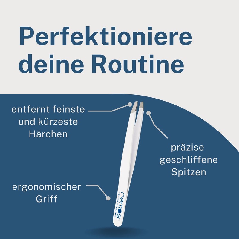 Remos Professional Tweezers with Extra Fine Tips for Plucking Eyebrows