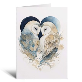 Postcard Prints - Anniversary Card For Husband Card for Her Anniversary Card For Wife Owl Anniversary Card For Couple Engagement Card For Couple Wedding Card