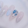 Ice Blue Handmade Nail Tips - Coffin Midi / 아이스블루