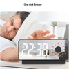Digital Alarm Clock Dual Display Adjustable Brightness Large Display LED
