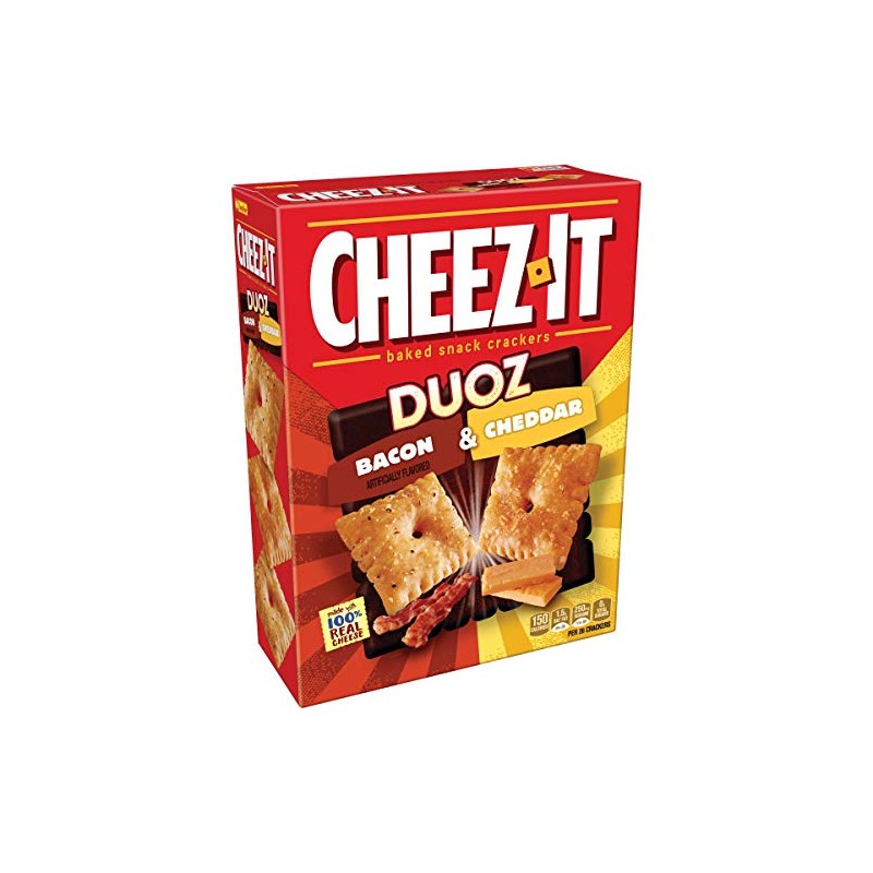 New Cheez-It Baked Snack Crackers Duoz Bacon & Cheddar12.4 oz
