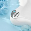 Sunflower Spoon Ring 925 Sterling Silver Sunflower Turquoise Adjustable Rings