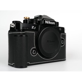 CLChandmade Compatible Nikon ZF Exclusive Camera Case, Camera Cover, Camera Bag, Genuine Leather, 3-in-1 Design with Metal Base Plate and Handle, black, camera case