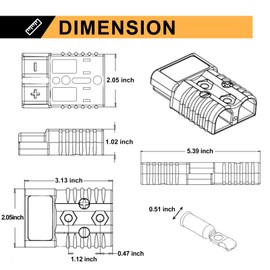 BUNKER INDUST 175A 1/0AWG Battery Quick Connect Wire Harness Plug Kit Battery Cable Quick Connect Disconnect Plug for Winch Auto Car Trailer Driver Electrical Devices,2 Pcs,Red