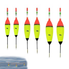 Dilireba 6 Stück Angeln Bobber Float, Angeln Schwimmt Set, Leuchtender Angelschwimmer, Eva-Schaumstoffposen Zum Angeln, Posen Angeln Schwimmer, Für Hecht, Barsch, Karpfen (2 x 10 g,2 x 20 g,2 x 30 g)