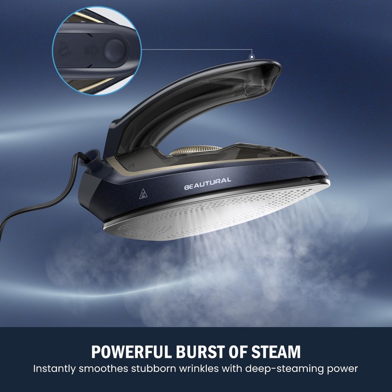 BEAUTURAL Mini Travel Iron for Clothes with Dual Voltage, 1000