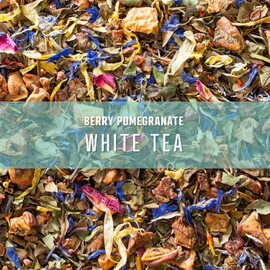 Elevate Tea BERRY POMEGRANATE WHITE TEA, Loose Leaf Tea Blend, 90 servings, 3-Pack of 3 Ounce Pouches, Caffeine Level: Medium