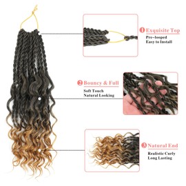 Senegalese Twist Crochet Hair - 8 Packs Boho Island Twist Crochet Hair with Curly Ends 24 Inch Pre Looped Goddess Crochet Twist Hair Extensions for Black Women (24 Inch(8 Packs), 1B/27)